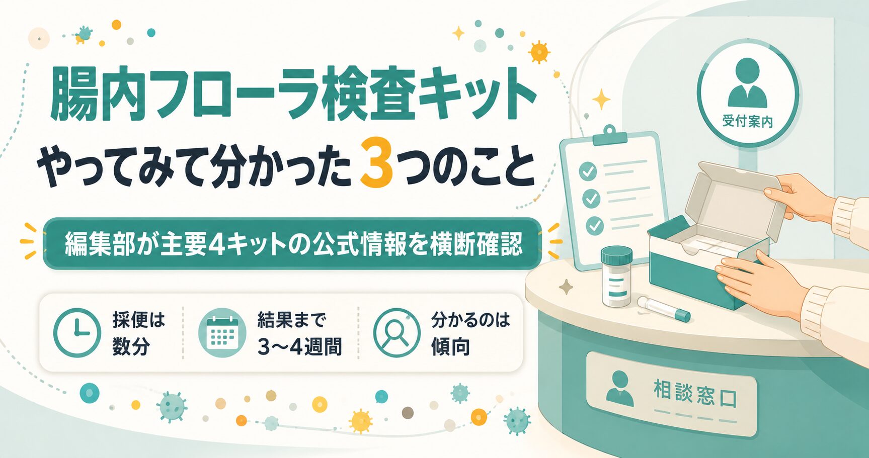 腸内フローラ検査キットをやってみた結論3点をまとめた図解