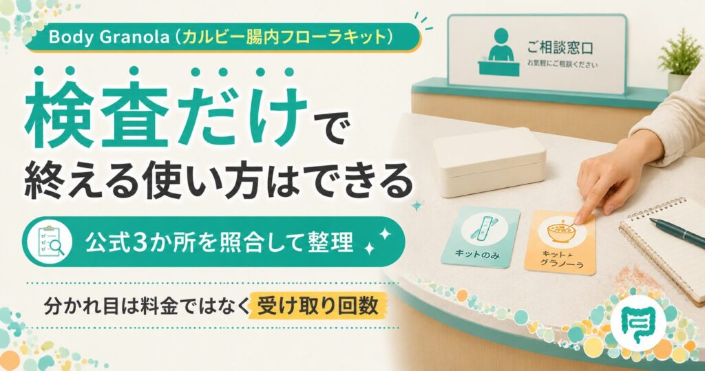 Body Granolaで検査だけ受ける条件の全体像図解