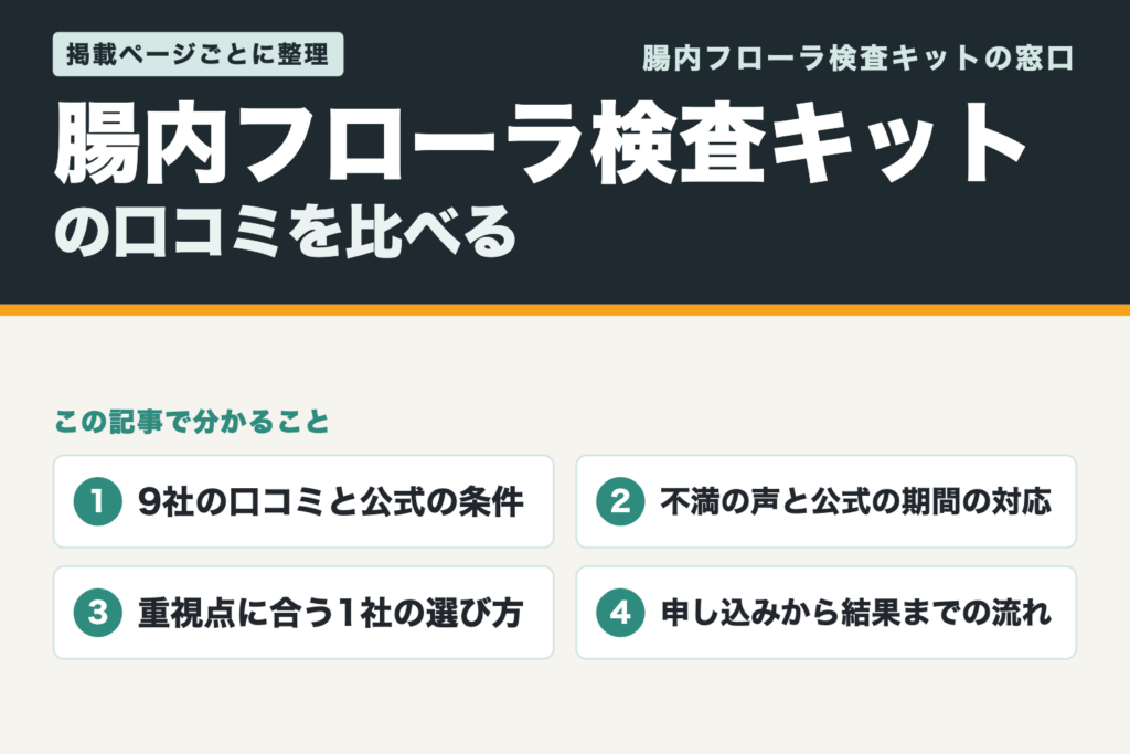 腸内フローラ検査キットの口コミを比べる（この記事で分かること）